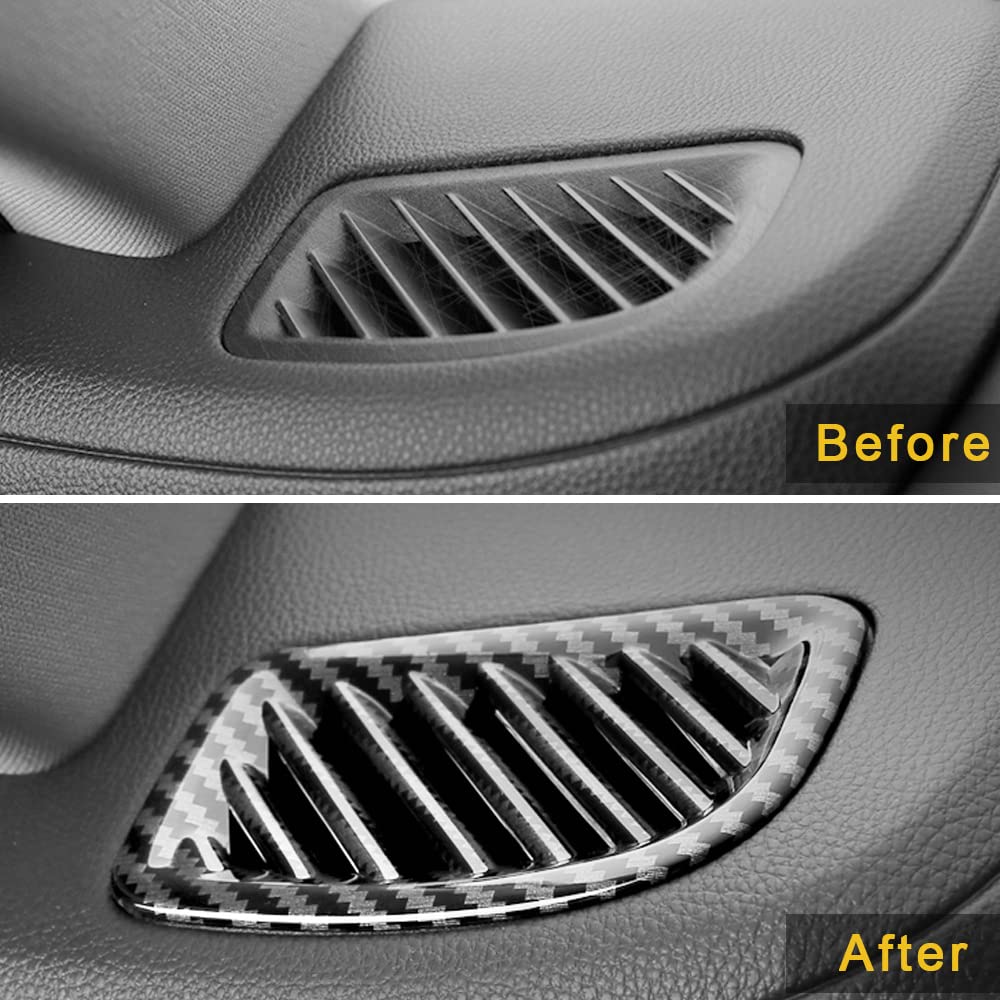 CHICHENKJ for Toyota Highlander 2020 2021 2022 Interior Car Accessories 2PCS Air Vent Trims Side Wind Outlet Decal, Dashboard Air Conditioner Outlet Sticker ABS Carbon Fiber Print Cover