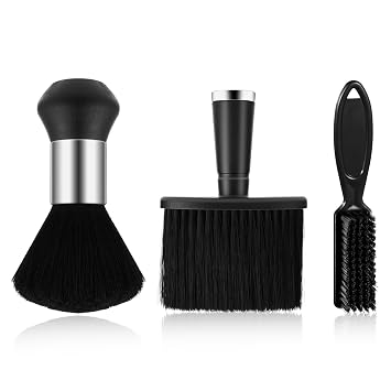 3 Pcs Neck Duster Black Soft Barber Brush Professional Nylon Neck Duster Barber Brush Trimmer Clipper Cleaner Brushes Accessories for Haircut Hair Styling Hair Cleaning Brushes Tool