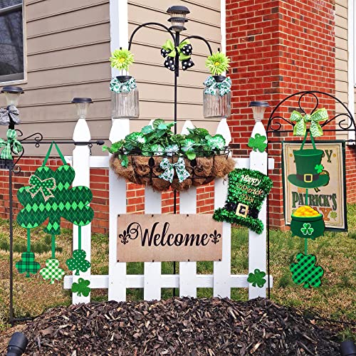 2 Pieces St. Patrick's Decoration Shamrock Clover Wood Door Wall Signs With Ropes Diy, Irish Sign Ornaments Hanging Crafts For Home Farmhouse St. Patrick Party Front Door Outdoor Wedding Party Supply Decoration Green #TOP5