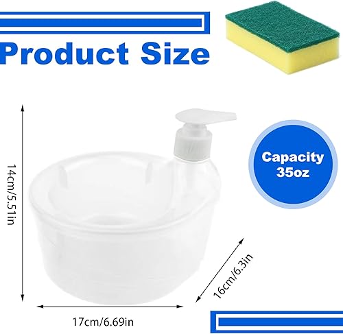 Miniatura 7 de Dispensador de jabón  Dispensador de jabón para platos de alta calidad para cocina  Soporte de esponja para fregadero, dispensador de jabón líquido