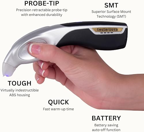 Vista 14 de GemOro Testerossa - Probador de diamantes parlantes, moissanita y zafiro blanco, plateado 2-Plata