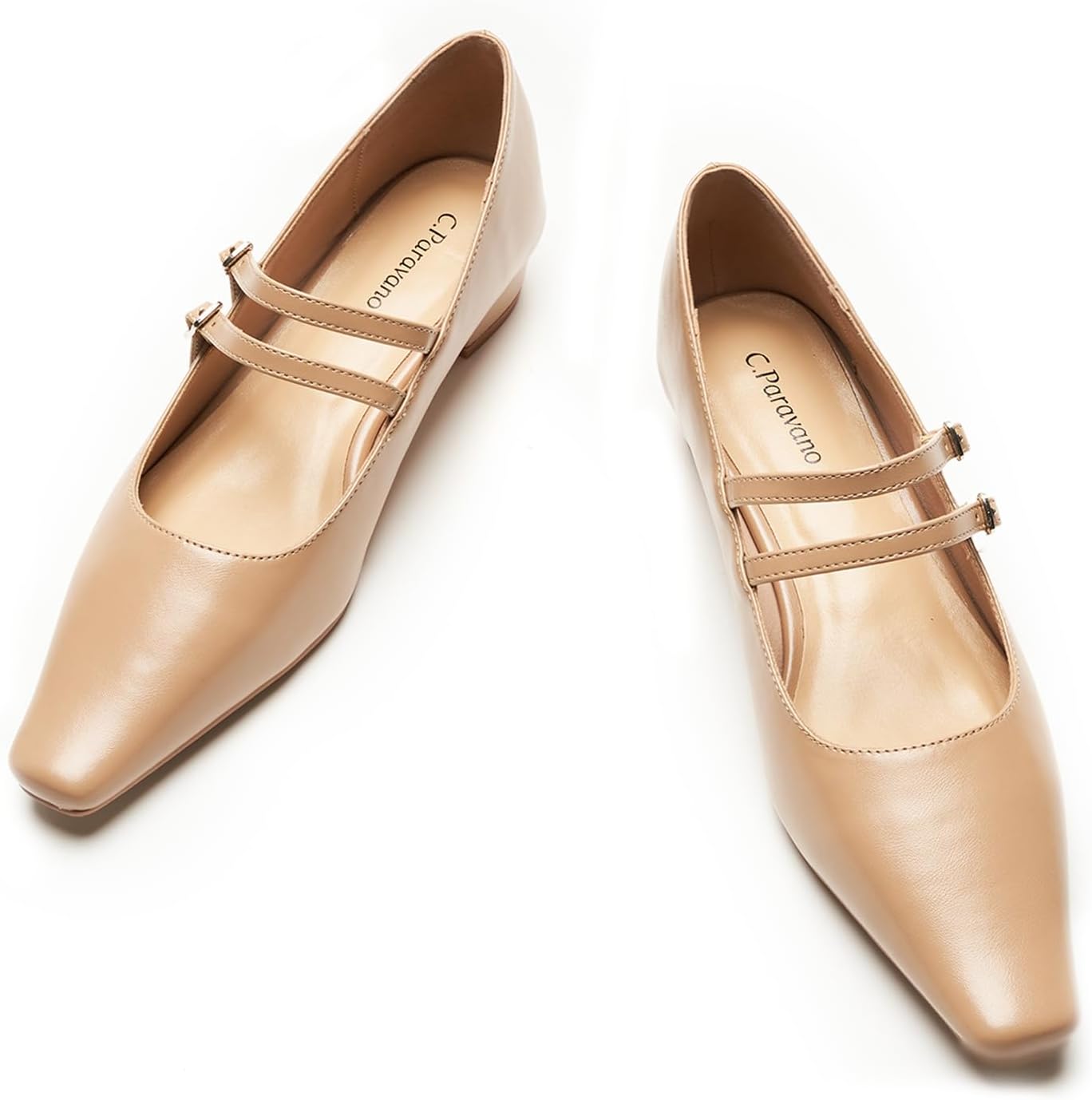 C.Paravano Mary Jane Flats | Low Heel Dress Shoes | Women's Pumps | Work Shoes Women