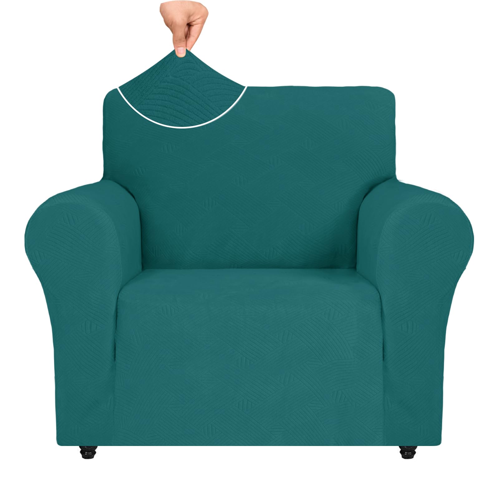 Ystyle Copripoltrona 1 Posto Con Braccioli, Copridivano Antigraffio Gatto, Copridivani Elasticizzato, Pesante Inverno Copri Divani, Fodera Divano Antimacchia Lavabile Antiscivolo, Turchese