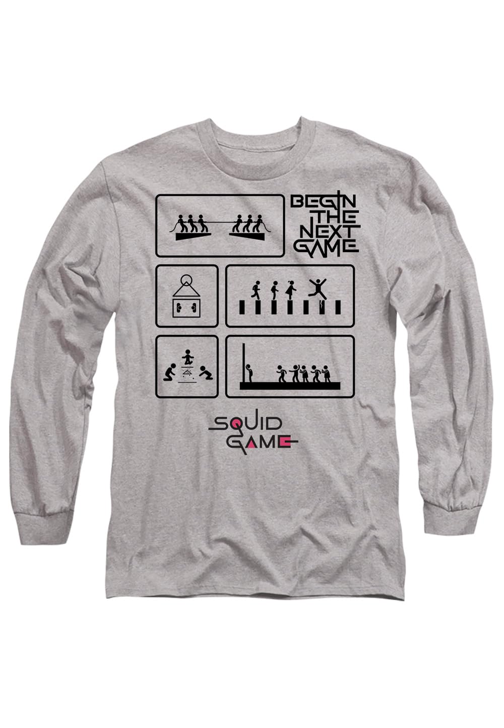 Squid Game Next Game Unisex Long Sleeve T Shirt, Athletic Heather, Medium