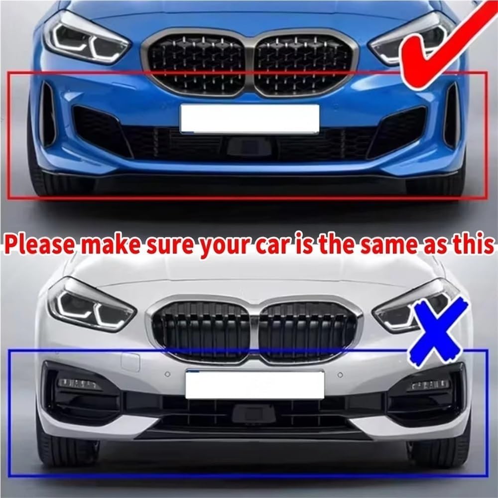 Kompatybilny z BMW serii 1 F40 2019-2024 M wersja sportowa zapora powietrzna przedni ochraniacz zderzaka warga osłona podbródka Splitter Tuning(Carbon Look)