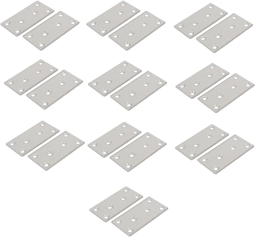 79mmx40mmx1.5mm Metal Shelf Brackets & Supports Rectangle Flat Repair Fixing Plate Angle Brackets Bracket 20pcs