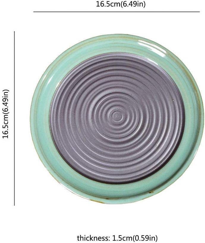 Plant Saucer Drip Tray Retro Flower Pot Tray Ceramic Thickened Flower Pot Tray Outdoor Garden Home Indoor Office Plant Potted Chas,A