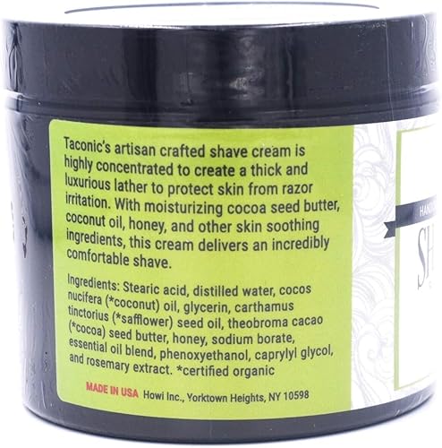 Miniatura 11 de Taconic Shave, Crema de afeitado totalmente natural – Crema de afeitar altamente concentrada para hombres y mujeres – 4 oz. Crema de afeitar