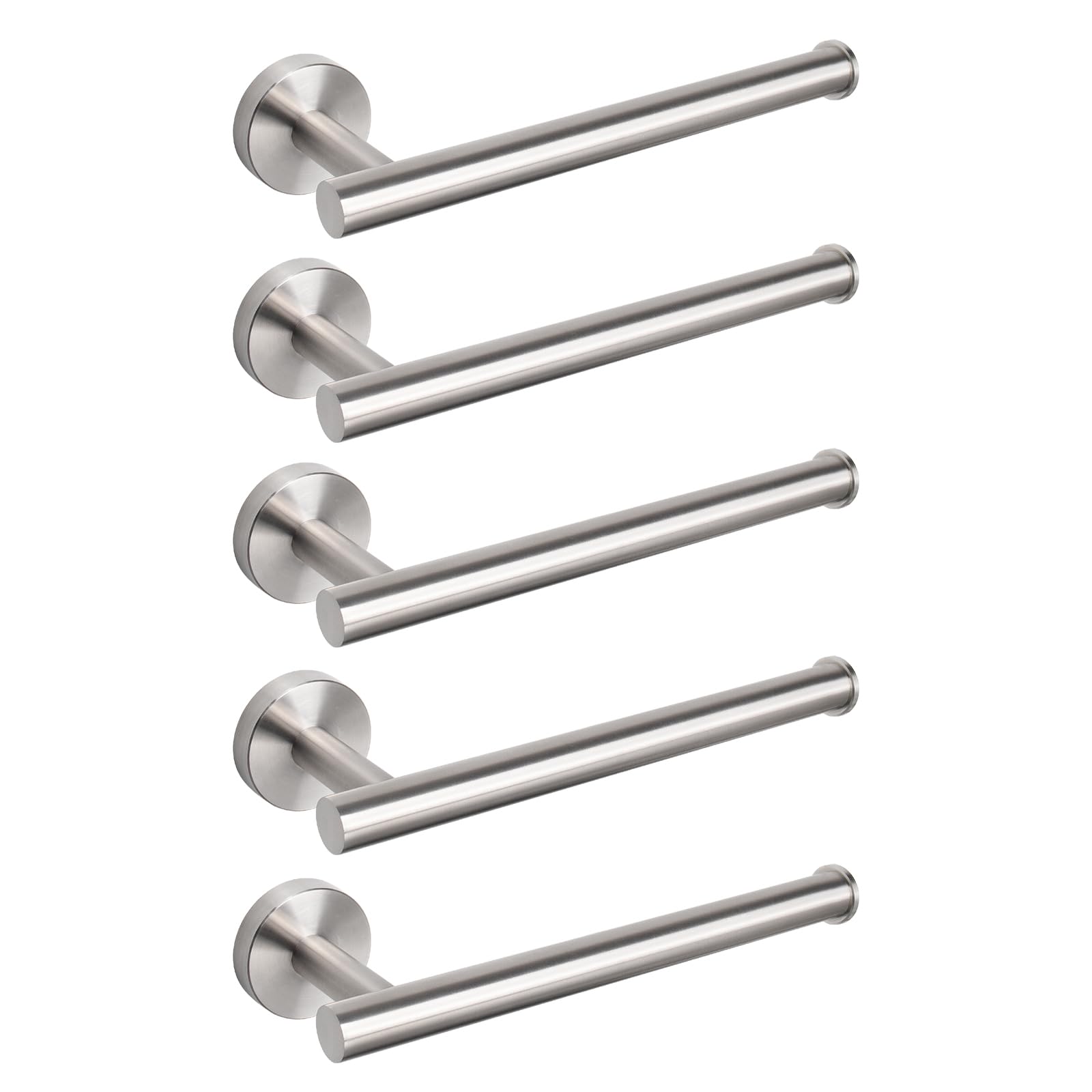 NearMoon Hand Towel Holder/Towel Ring, Thicken Stainless Steel Hand Towel Bar for Bathroom, Rustproof Wall Mounted Towel Rack, Contemporary Style Bath Accessories, 9 Inch (5 Pack, Brushed Nickel)