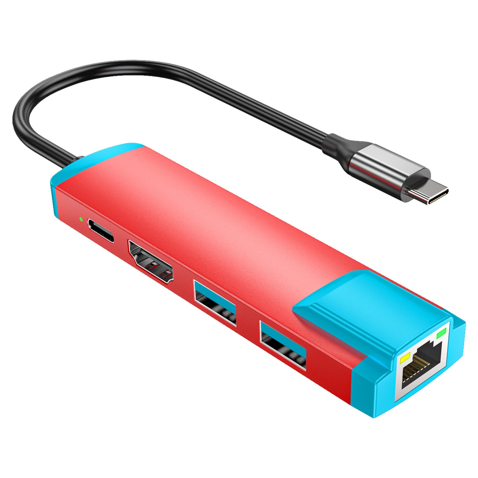 USB C Switch 2 Dock, adattatore HDMI 4K a 60 Hz con porta PD/USB 3.0/Gigabit Ethernet, dock di ricambio per interruttore/switch OLED/Steam Deck/ROG Xbox Ally X/Legion Go