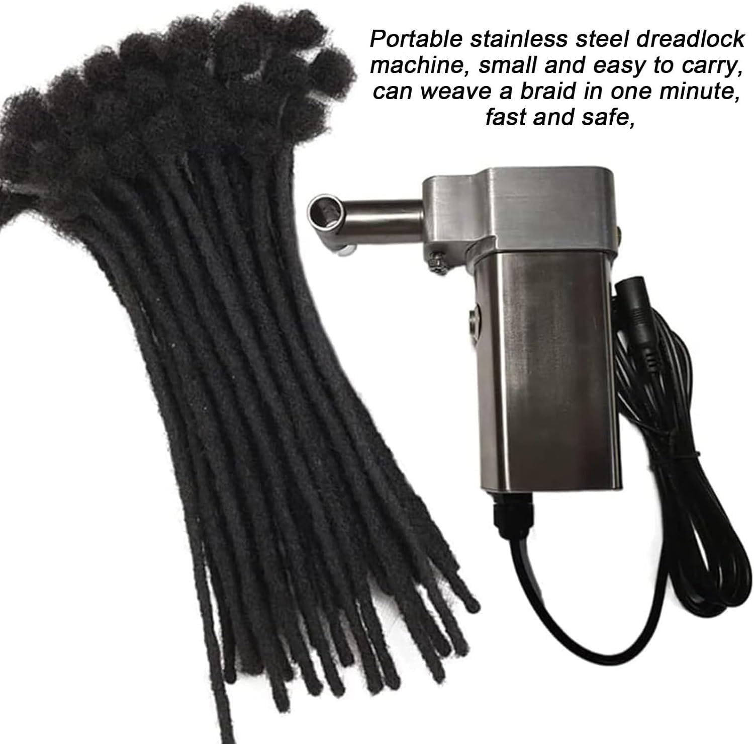 Máquina Eléctrica Para Hacer Rastas, Herramienta Portátil Para Trenzar El Cabello Con 6 Cabezales Intercambiables (6-16 Mm), Kit De Acero Inoxidable Para Hacer Rastas En Casa.