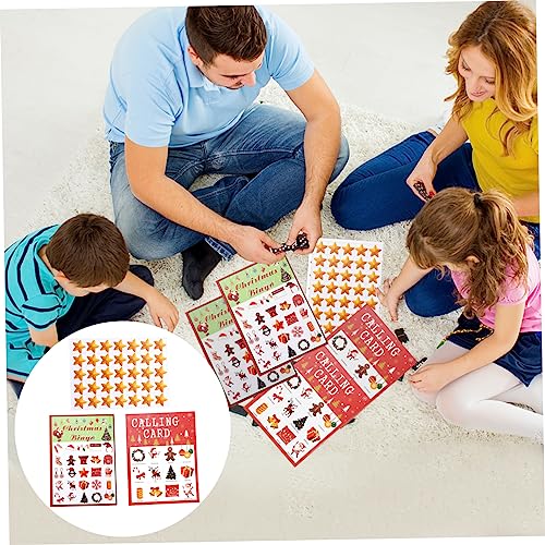 DRESSOOS Famille 37 Pièces Bingo de Noël Bingo Enfant Jeu de Noel Jeu de Noël Jeu de Papier Bingo Loto de noël Cartes de Jeu Carte de Bingo Carte de Jeu Ensemble de Jeu bourrage Papier – Image 4