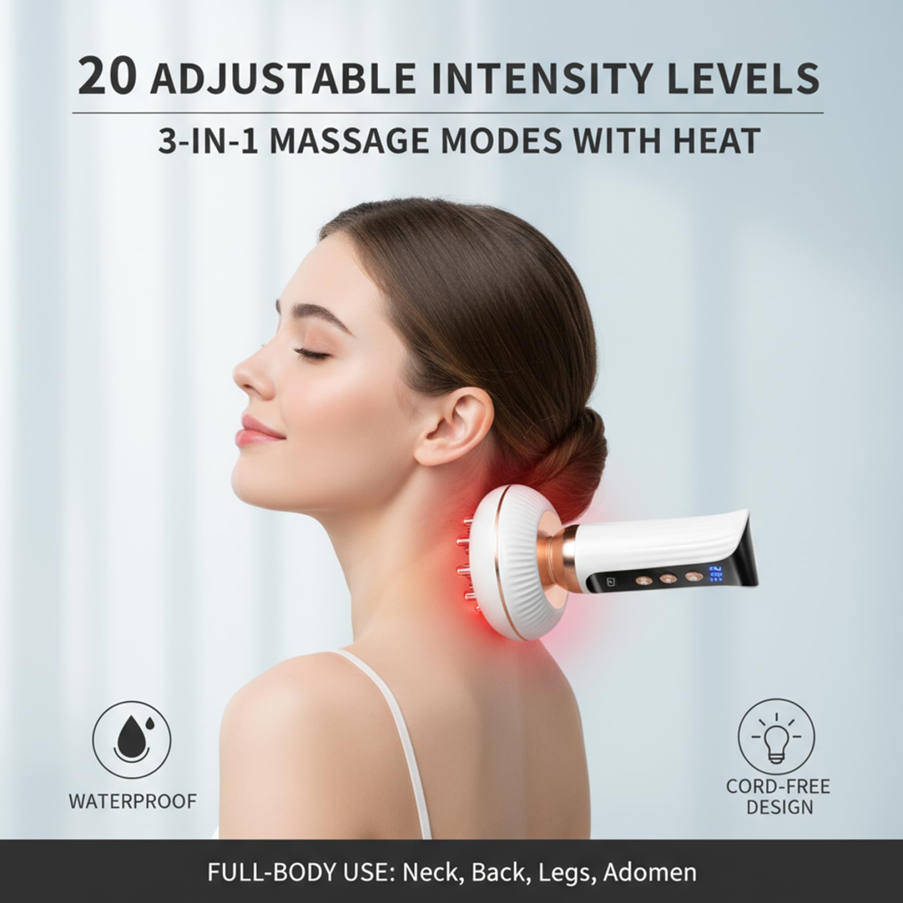 Massaggiatore Anticellulite, Massaggiatore Drenaggio Linfatico Elettrico per Snellente per Massaggio Vita, Blaster per Fascia per Cellulite, Aiuta a Ridurre le Smagliature per Gambe, Braccia