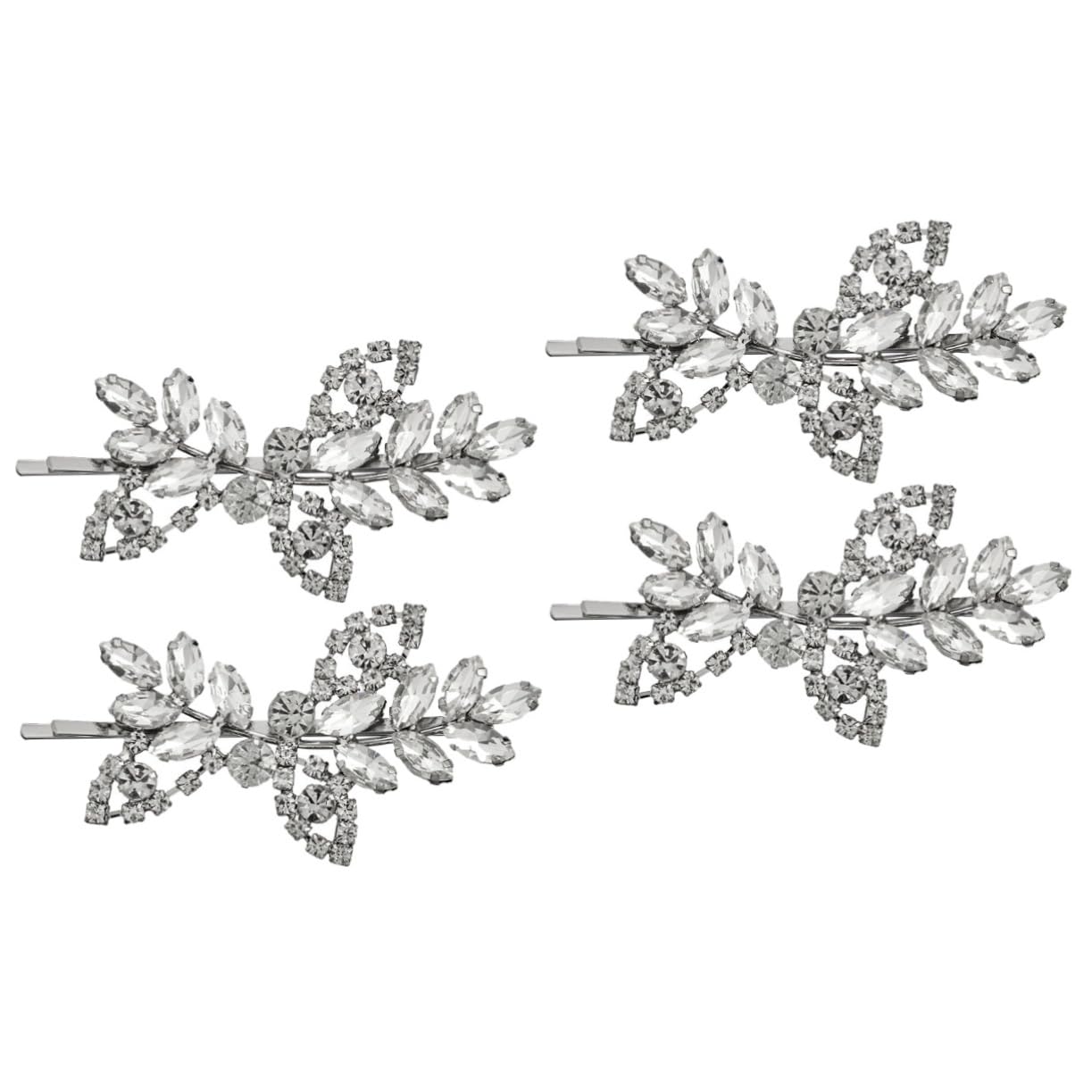 Healeved 4stücke Strass-haarspangen Im Blattdesign Für Damen Haarschmuck-accessoires Für Vielseitige Frisuren Und Anlässe