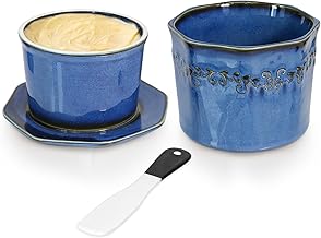 Ceramic Butter Bell, 250 g, French Butter Dish, Butter Dish Water Cooled with Ceramic Knife, French Butter Bell 250 g, French Water Butter Dish 250 g, Christmas Gift for the Kitchen
