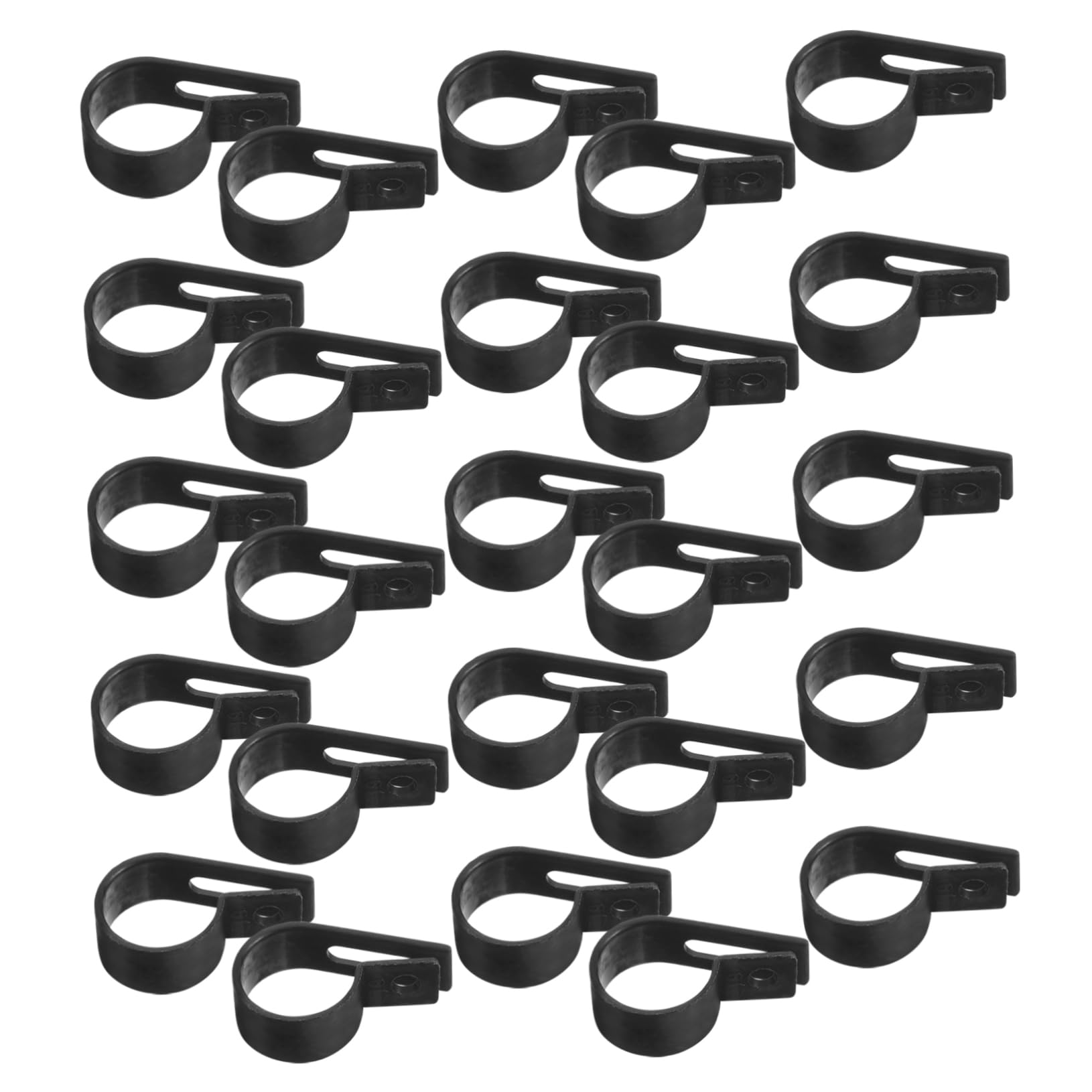 WOONEKY Abrazaderas de Cable Tipo R de Plástico Negro, 500 Piezas, para Fijar y Organizar Cables en Sistemas de Audio y Computadoras