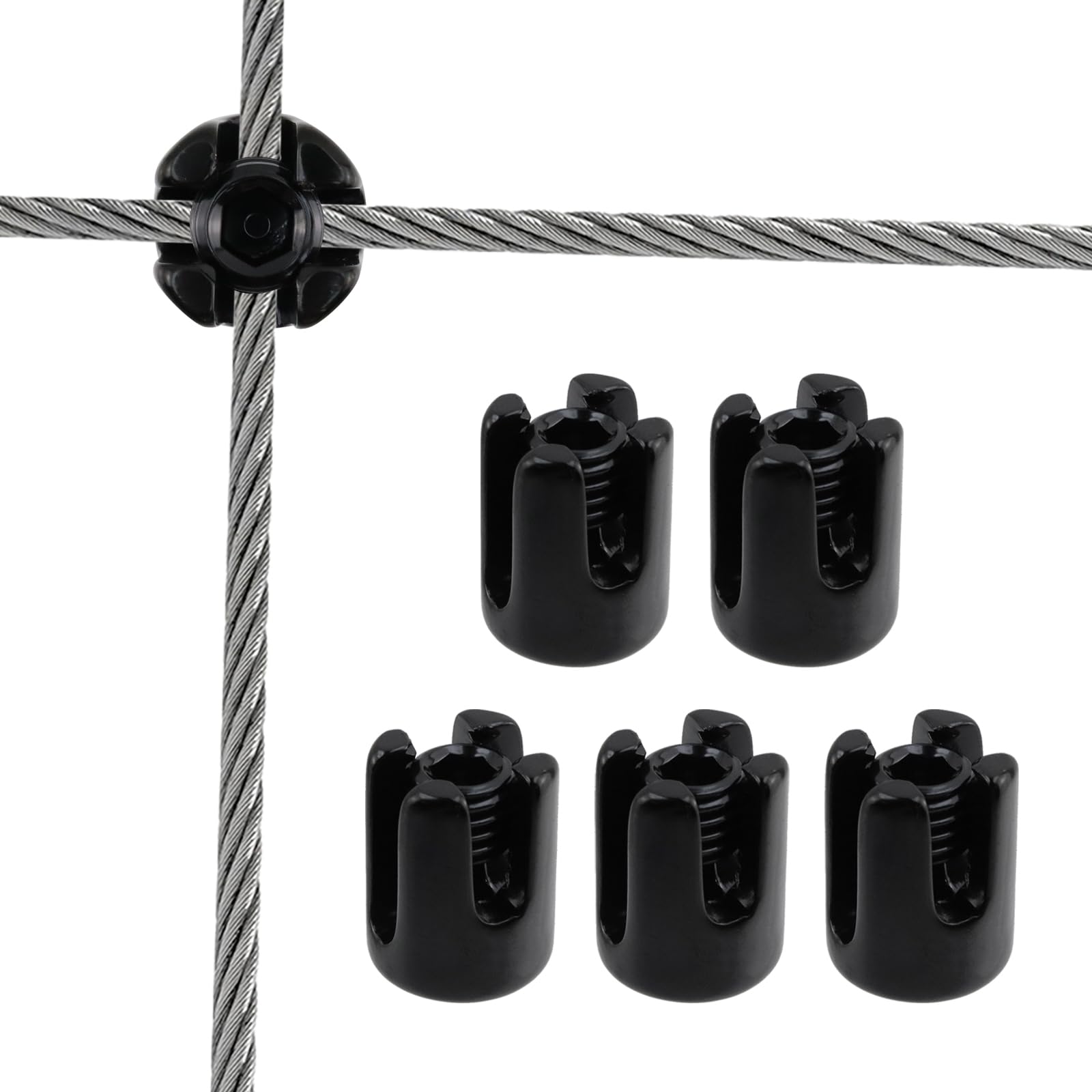 Collier de serrage croisé 6mm Antrader noir pour bloquer et fixer les câbles sans glisser