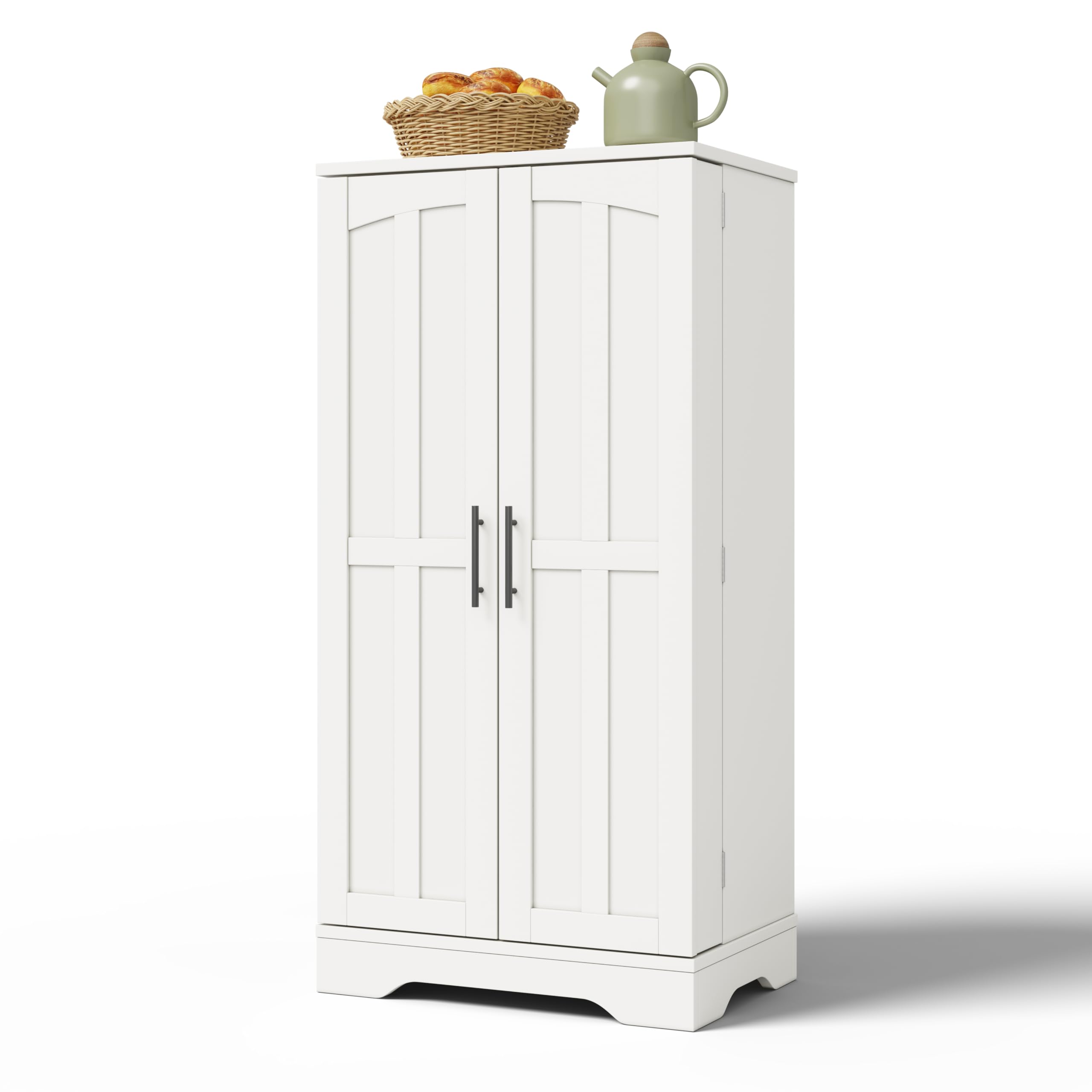 Armadio da cucina a 2 ante, 120 x 60 x 40 cm, bianco, ripiani regolabili, adatto per cucina, sala da pranzo, soggiorno