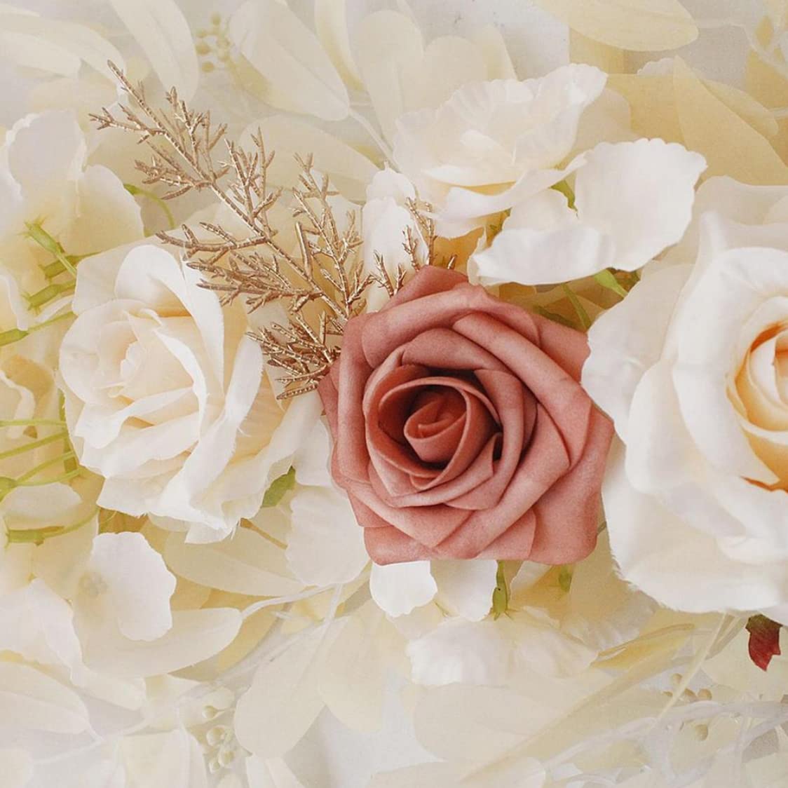 Fiori dell'arco di nozze, 65x16 cm Swag di fiori di rosa artificiale, ad arco per le cerimonie del matrimonio centrotavola per la casa (champagne)