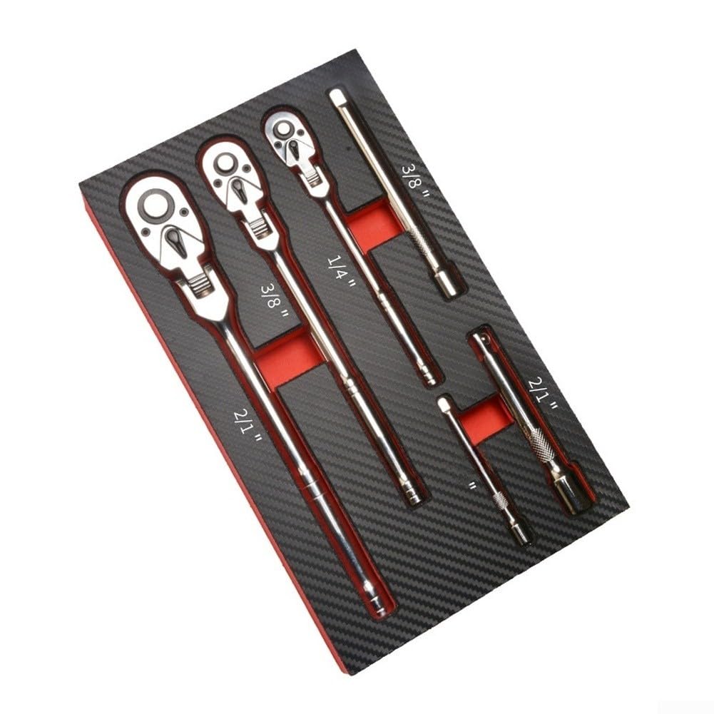 Set Chiavi a Cricchetto 72 Denti Acciaio Cromo Vanadio(6pcs)