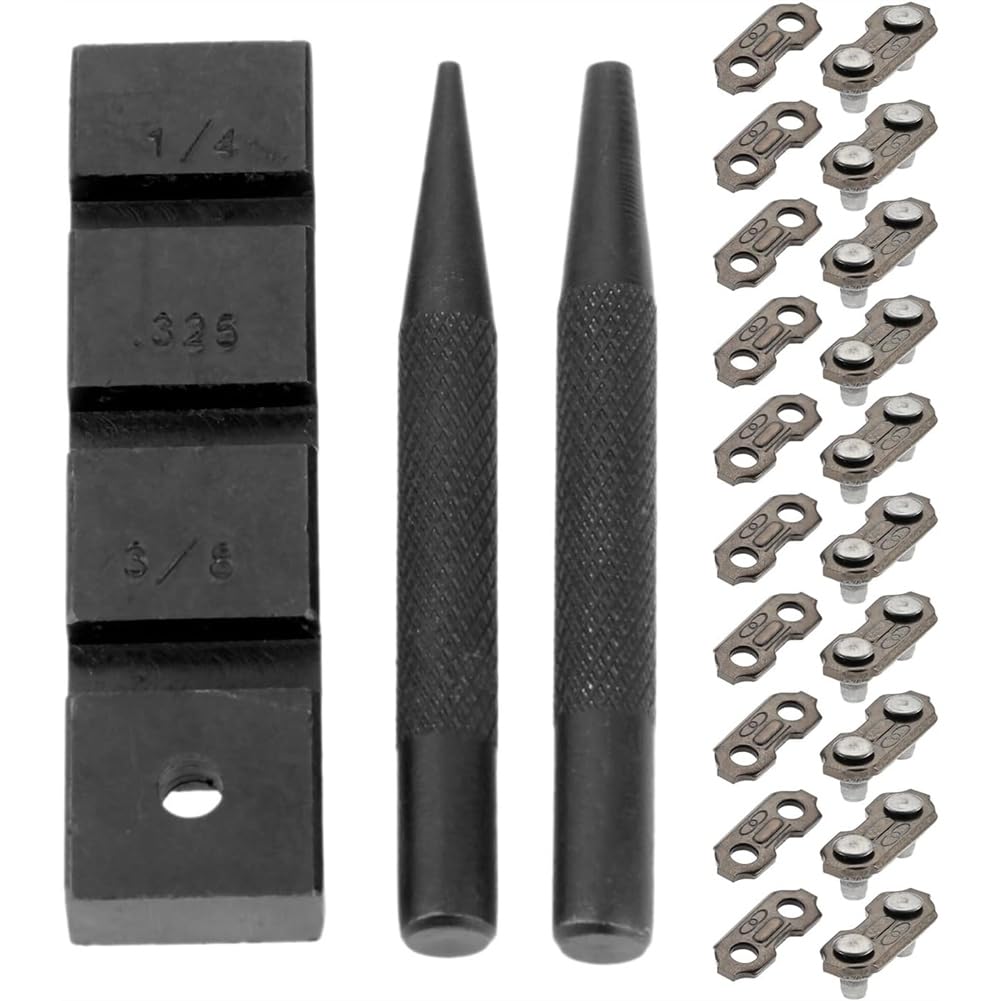 Littimoon Pocket Chainsaw Breaker Chain Saw Repairing Mending Tool Set(3PCS) Includes 10 Sets of 3/8" Chainsaw Chain Joiner Link