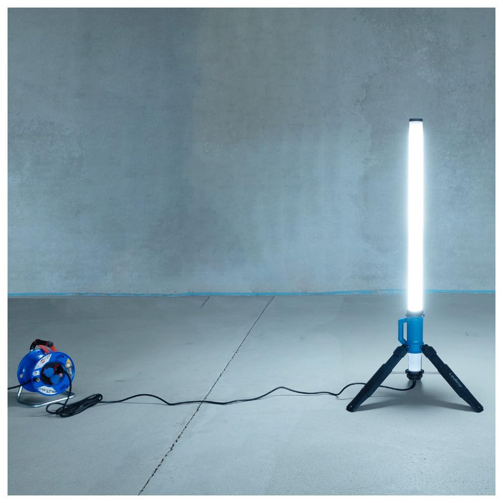 Ledino LED Stehlampe 120W | 360° Lichtsäule | 14400lm | IP69K | LED Baustrahler | Flutlicht für Werkstatt & Baustelle | nicht dimmbar | 5m Kabel