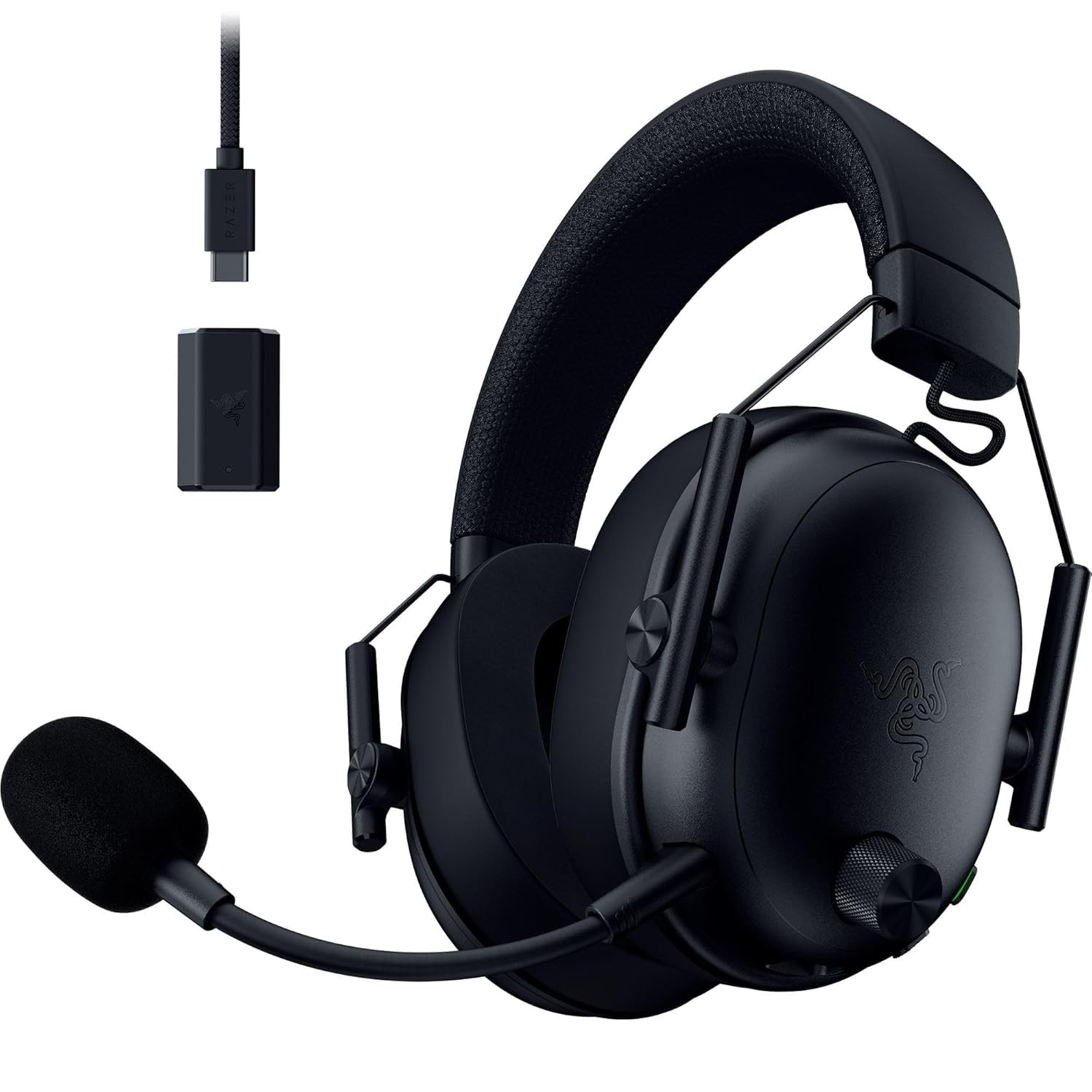 BlackShark V3 Wireless Gaming Headset for PC: 50mm Drivers - Super Wideband Mic - 2.4 GHz, Bluetooth, USB - Works with Mac, PS5, Nintendo Switch, Smartphone - 70 Hr Battery - Black