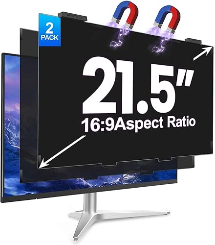 Miniatura 11 de Paquete de 2 pantallas magnéticas de privacidad de 24 pulgadas para monitor de computadora, relación de aspecto 16:9, película protectora