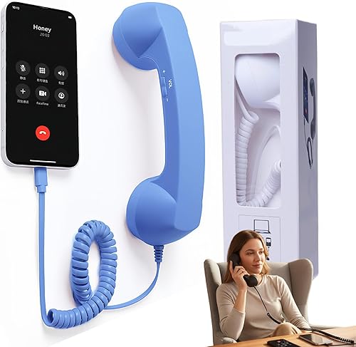 Auricular retro USB C, nuevo auricular retro 2026 para teléfono celular, teléfonos retro pop con micrófono y altavoz, llamadas claras y cómodas,