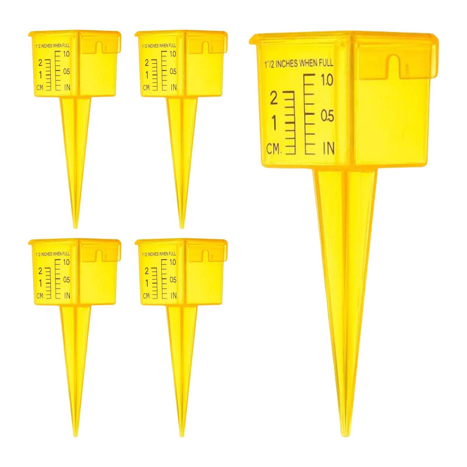 Rain Measure Gauge - 5 PCS Translucent Portable Sprinkler Gauge, Reusable Rain Meters, Wide Mouth Catch Cups | Rainfall Measuring Tool For Garden Backyard Lawn Patio | Water For Accurate Tracking
