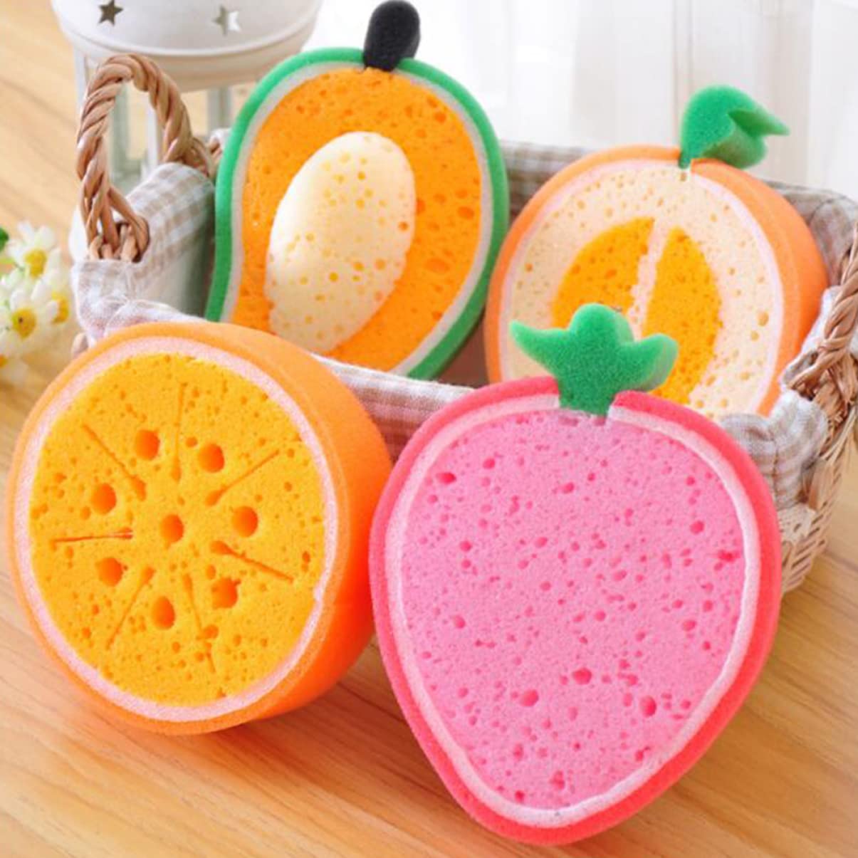Healeved 12 Piezas esponja de ducha creativa esponja de baño natural esponjas para el cuerpo esponjas naturales esponjas corporales depuradores espesar Estropajo Corea del Sur