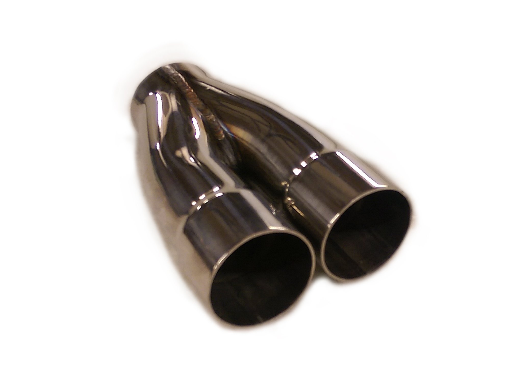 Collettore congiunto a Y,da 2 a 1, 38 mm, in acciaio INOX lucidato
