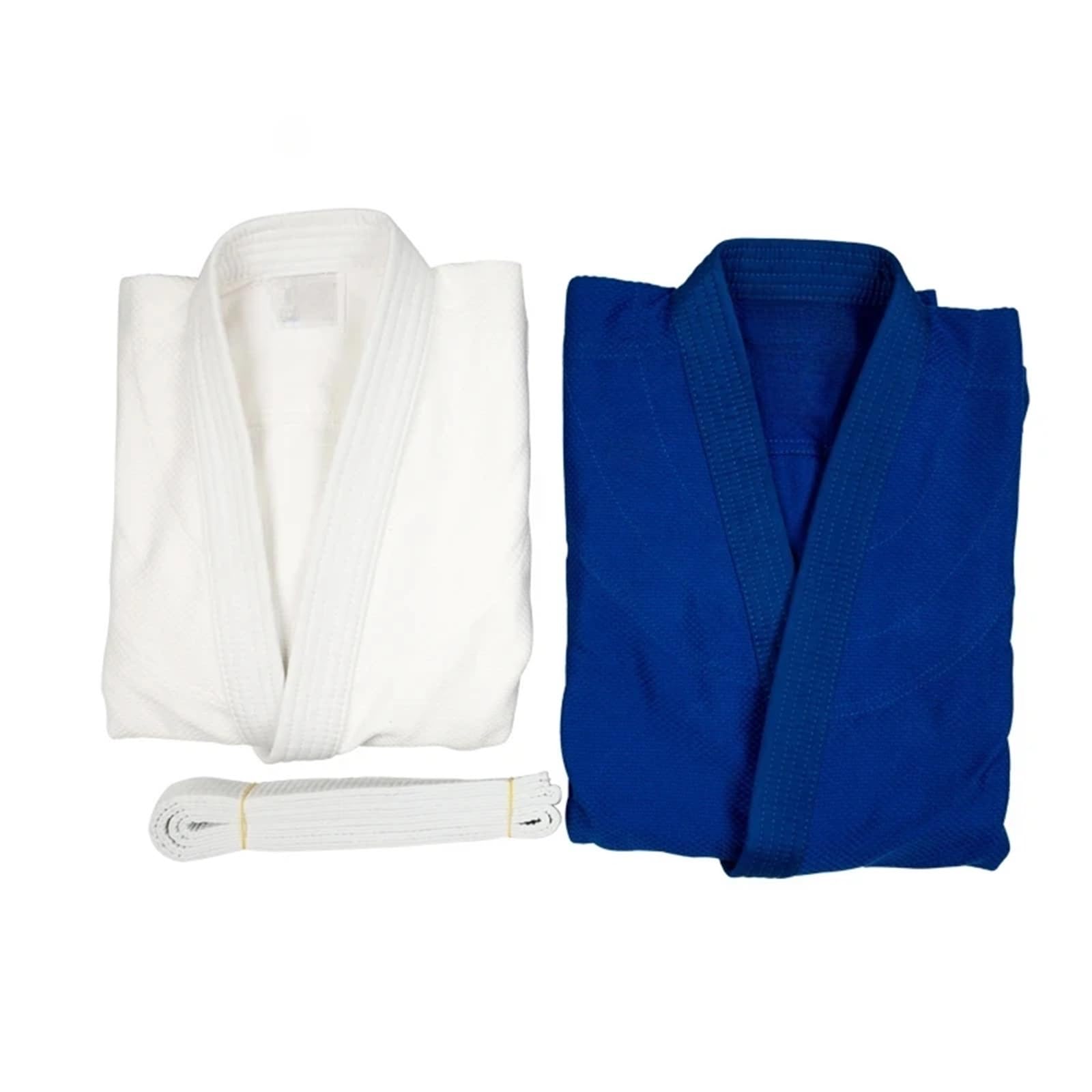 Kimonos De Jiu-Jitsu Uniforme de Artes Marciales Judo Gi Hecho Profesional, Kimono Blanqueado de Tejido único, Perfecto for competición o Entrenamiento con cinturón Blanco(White,180CM)
