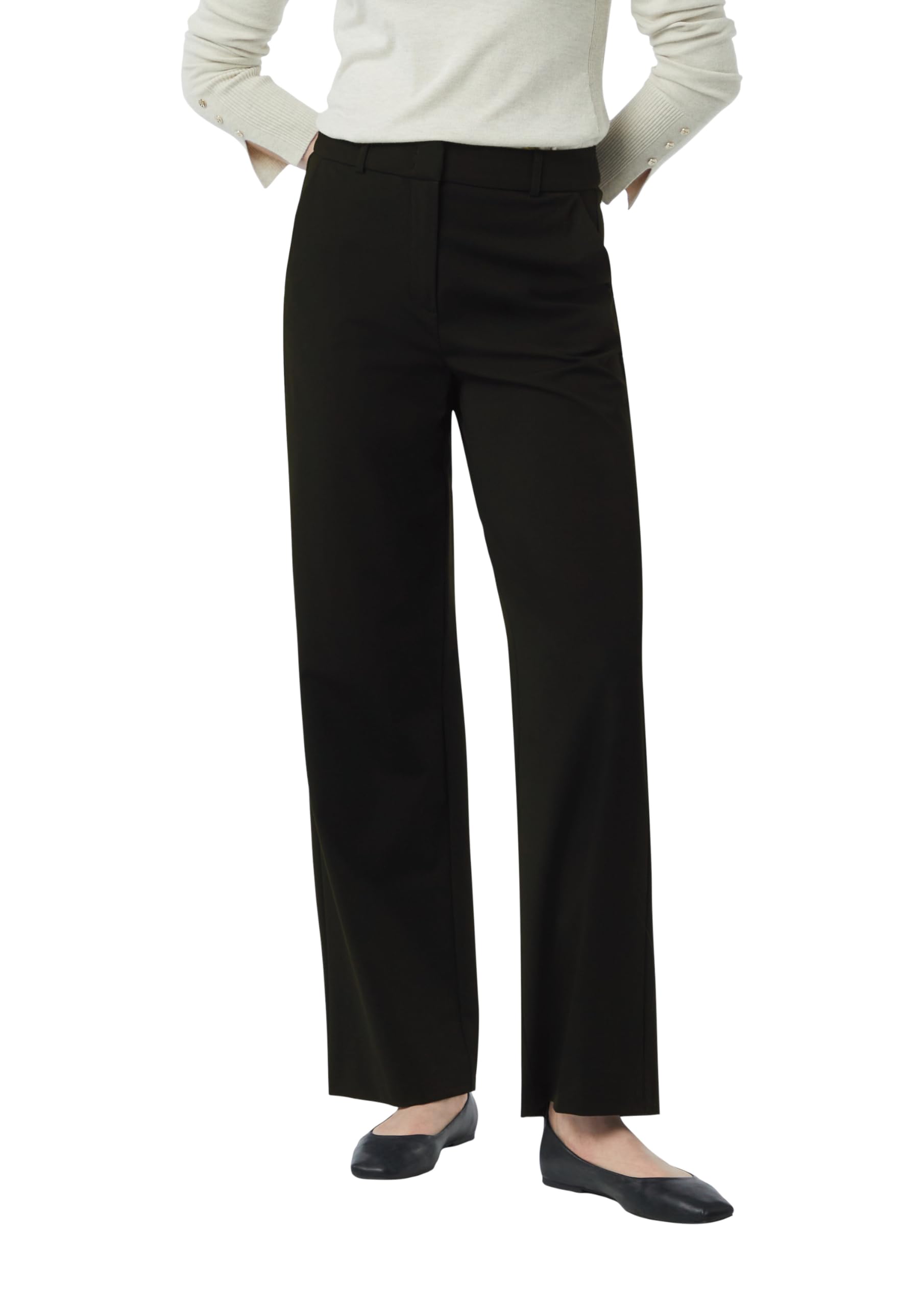 Comma Damen Hose Marlenehose aus Elastischem Viskosemix mit Eingrifftaschen