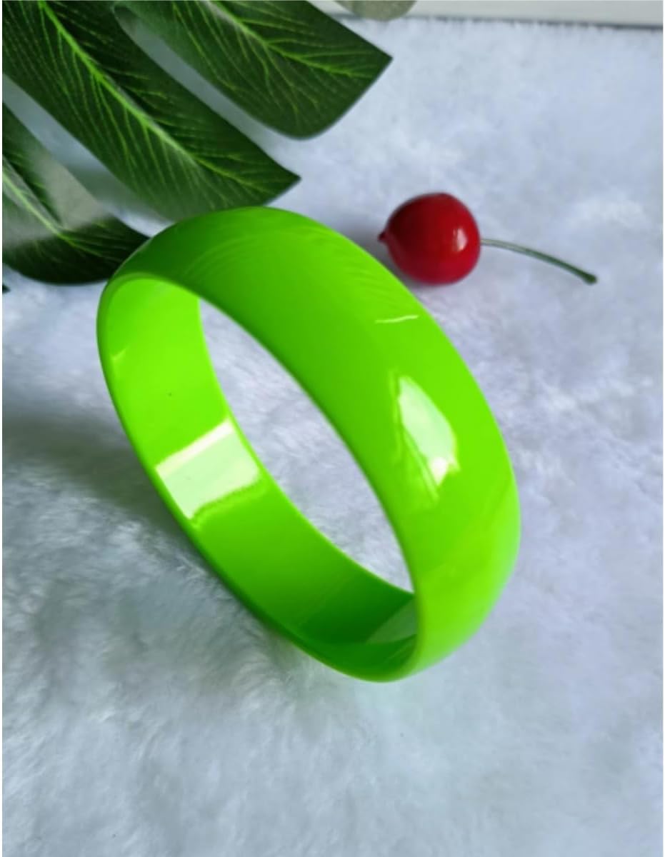 Resin Chunky Bangle Bracelets 70S 80s Neon Wide Colorful Cuff Bracelet 1980s Style Costume Bracelets Party Accessories image 3