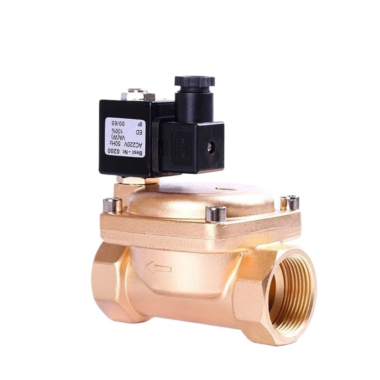 F6AS4PGCF High Pressure Normally Closed Brass Solenoid Valve DN40 12V 220V 110V 24V 1.5 Inch(220VAC,0927600-VITON)