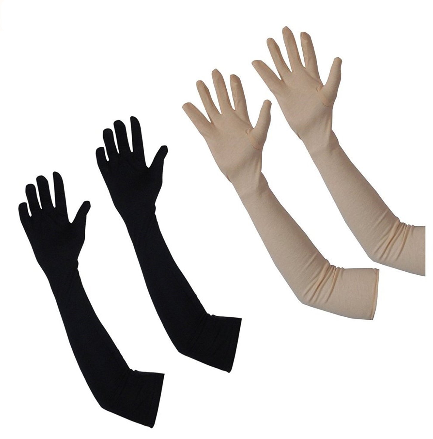 Driving Gloves, Full Hand Gloves for Driving, Biking, Hiking, Cycling, Uv Protection,(Black and Skin)