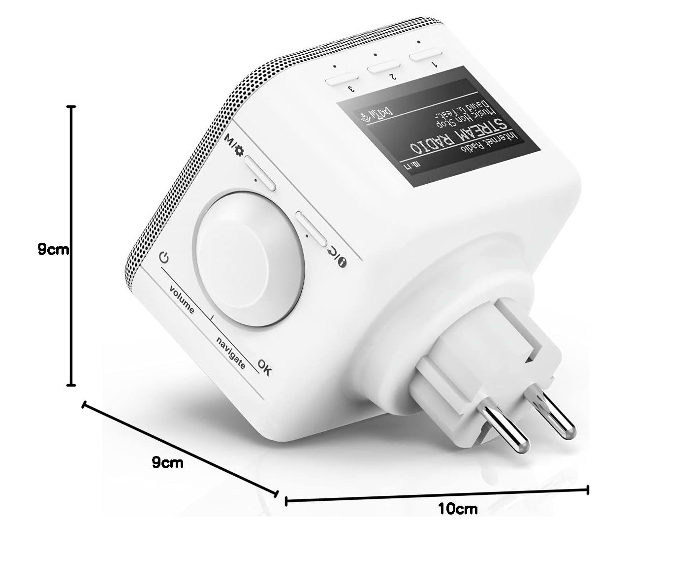 Hama DAB DIR45BT Radio Internet DAB+, Bluetooth & Spotify (WLAN Küchenradio mit UKW, AUX, App, Radiowecker, LCD-Display, Steckradio klein für Steckdose) weiß