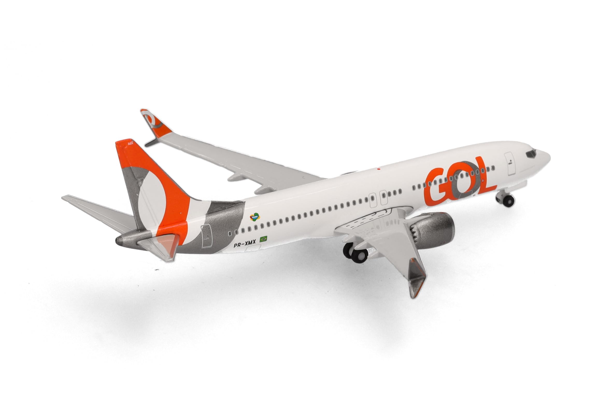 Herpa Modellino aereo GOL Linhas Aéreas Boeing 737 Max 8 – PR-XMX, miniatura in scala 1:500, pezzo da collezione, modello di aereo senza base, metallo