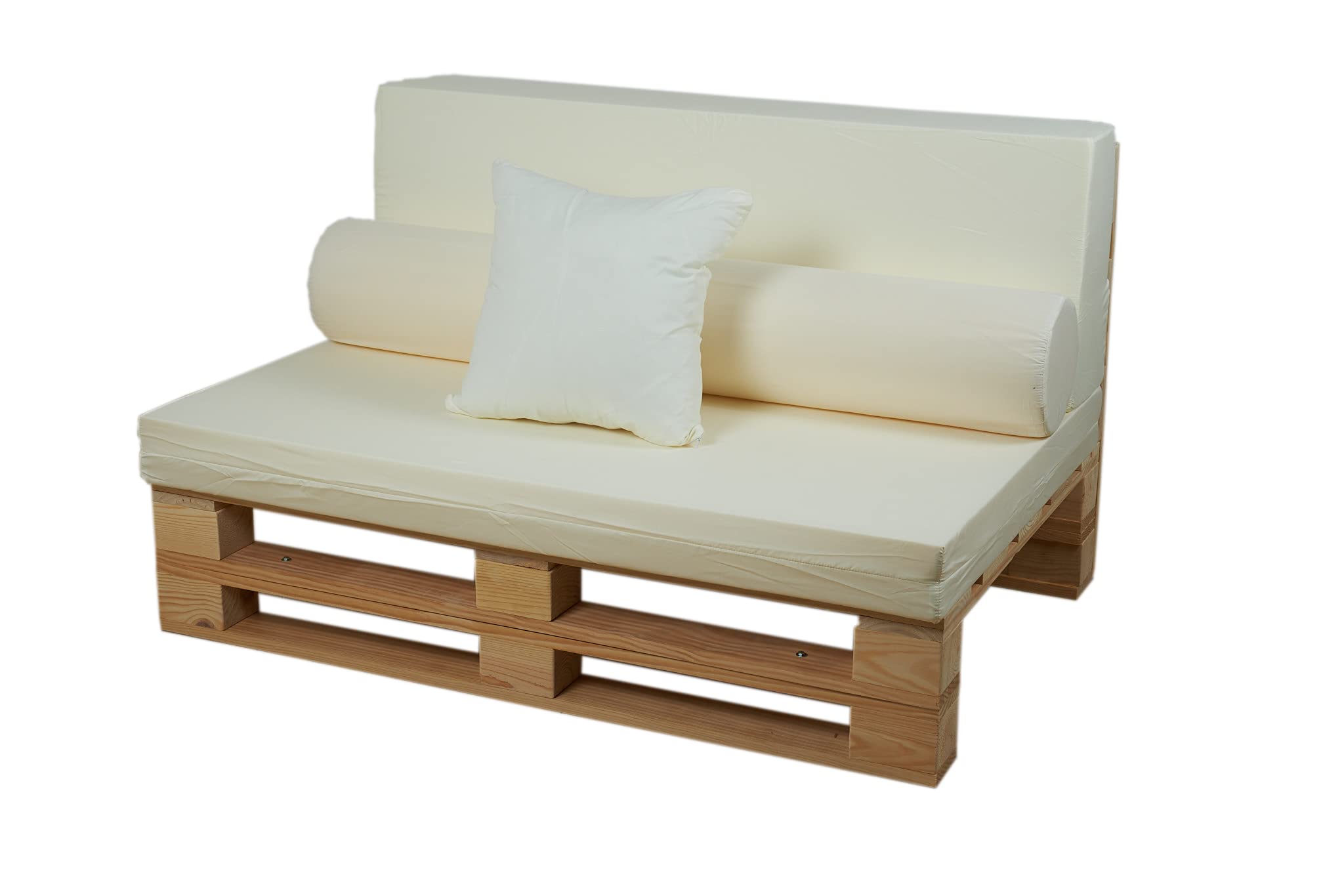 Cojines Microfibra para Sofás de Palets (Beige, 100x60cm, Asiento + Respaldo)