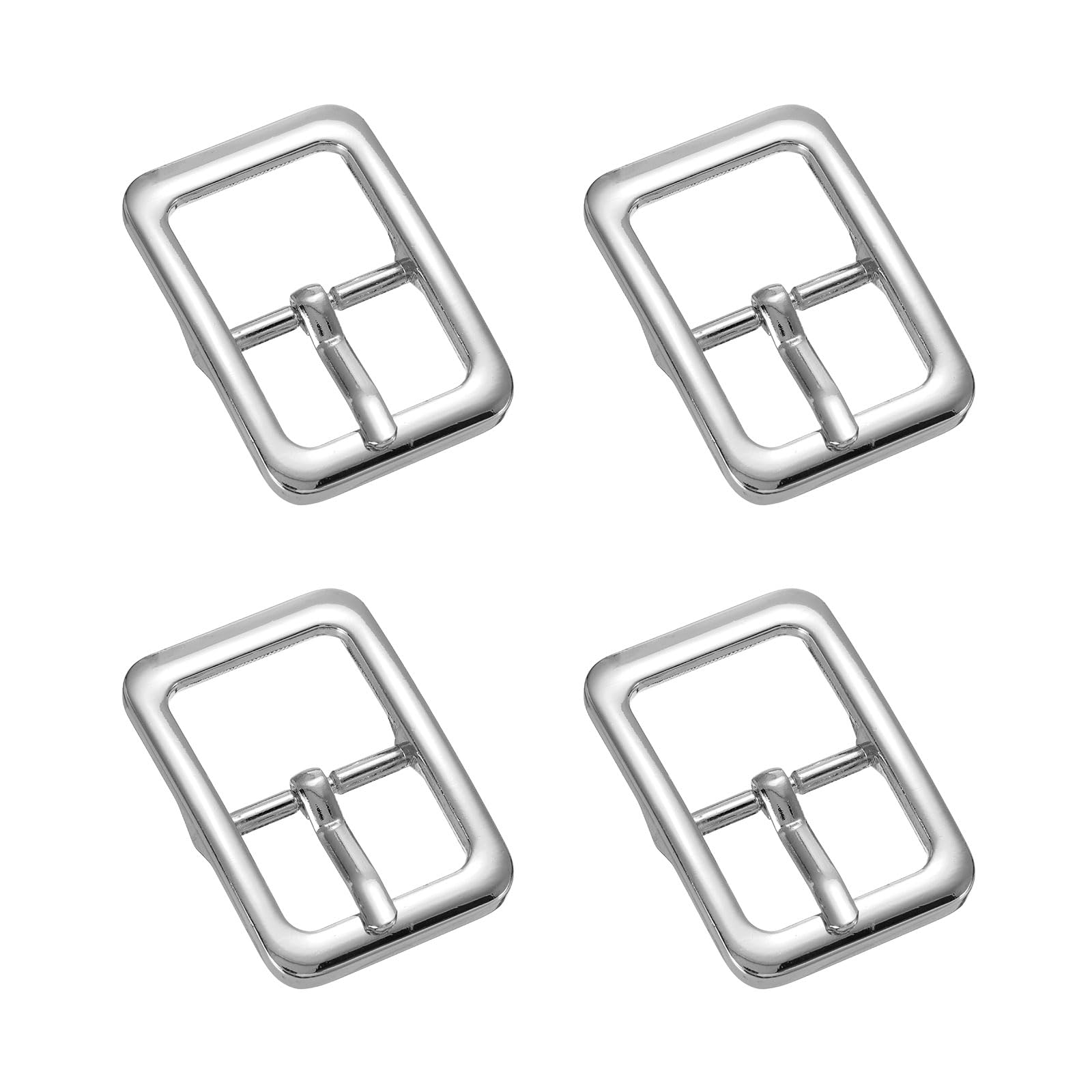 TIXIPEM 4Pcs Single Prong Belt Buckle 0.63 in(16mm) Metal, Silver Tone