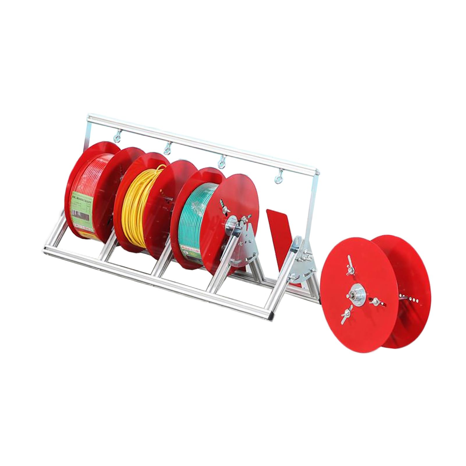 Organizador de Cables Rojo con eje resistente y diseño plegable