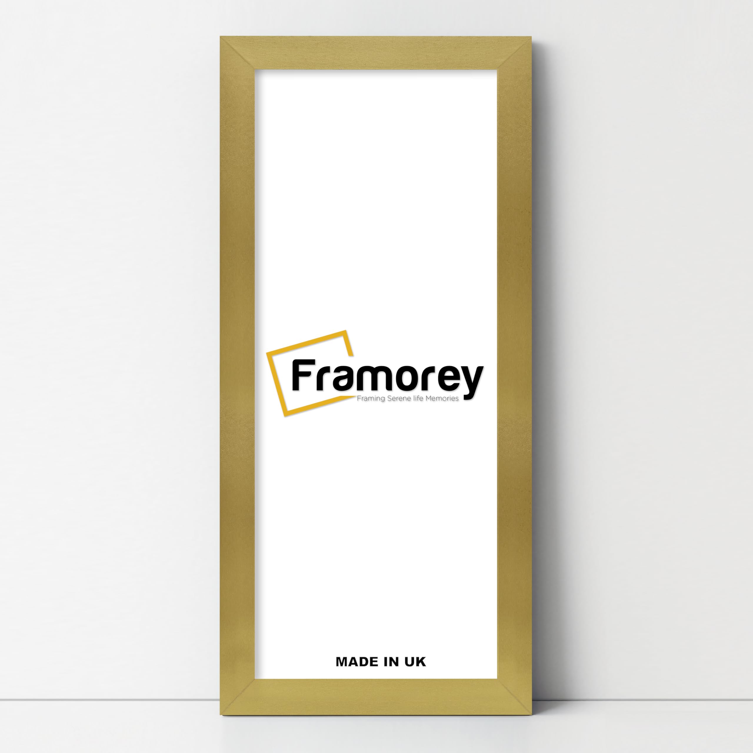 Framorey Modern Flat Gold Photo Frames, 100x40CM Size Picture Frame, Handmade Wooden Frame, Personalized Poster Frames