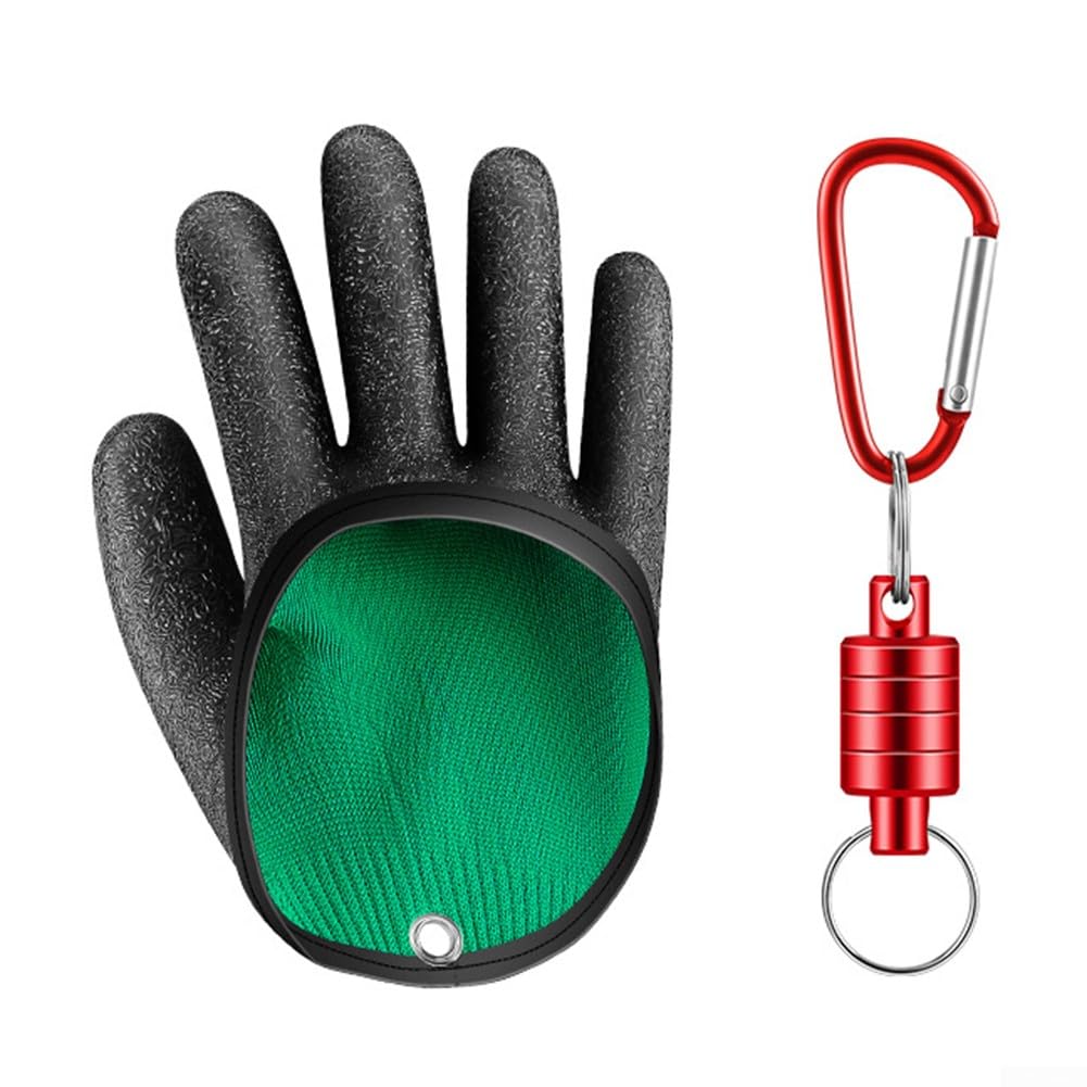 ZYWUOY Anti Slip Angeln Handschuhe, Angeln Handschuhe Mit Magnet Release Fang Fisch Jagd Handschuhe Punktion Beständig Für Angeln, Radfahren ein paar Sport & Freizeit