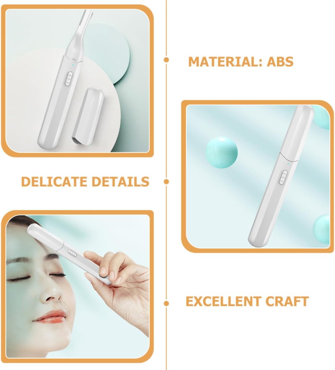 Uonlytech Portable Electric Eyebrow Shaver for Men and Ladies, ABS White