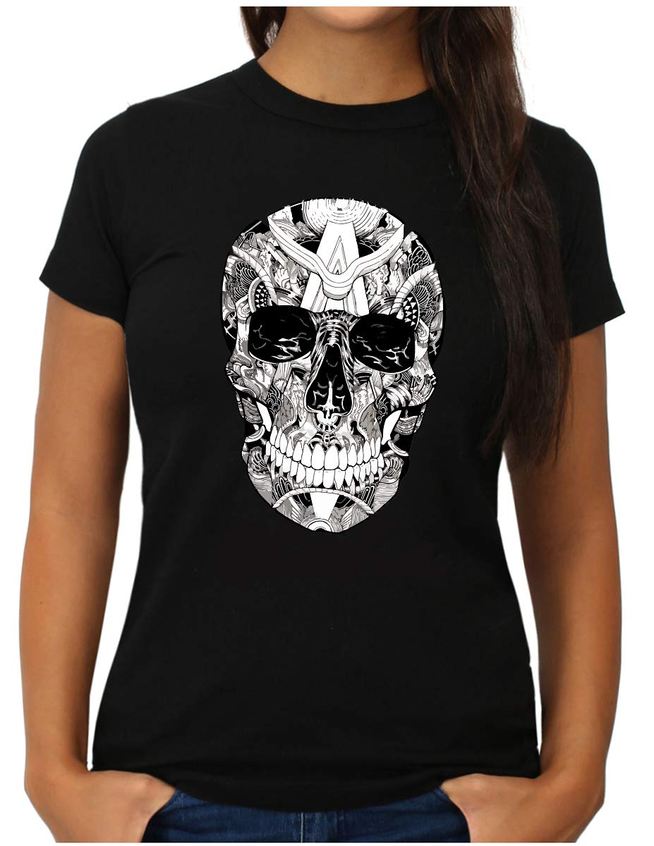 OM3Skull T-Shirt Women's Sunglasses Skull Shades 666 Rocker Biker S - XXL