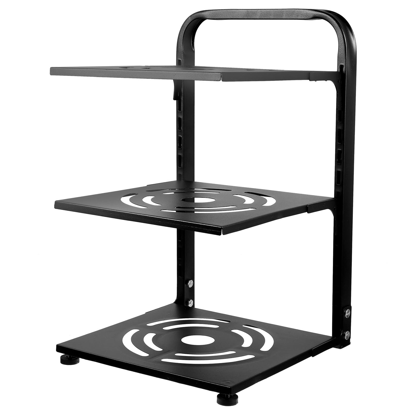 Operitacx Organizador de Ollas y Sartenes de 3 Niveles en Acero al Carbono Negro, Estante Ajustable Multipropósito para Cocina y Gabinete Fácil de Desmontar