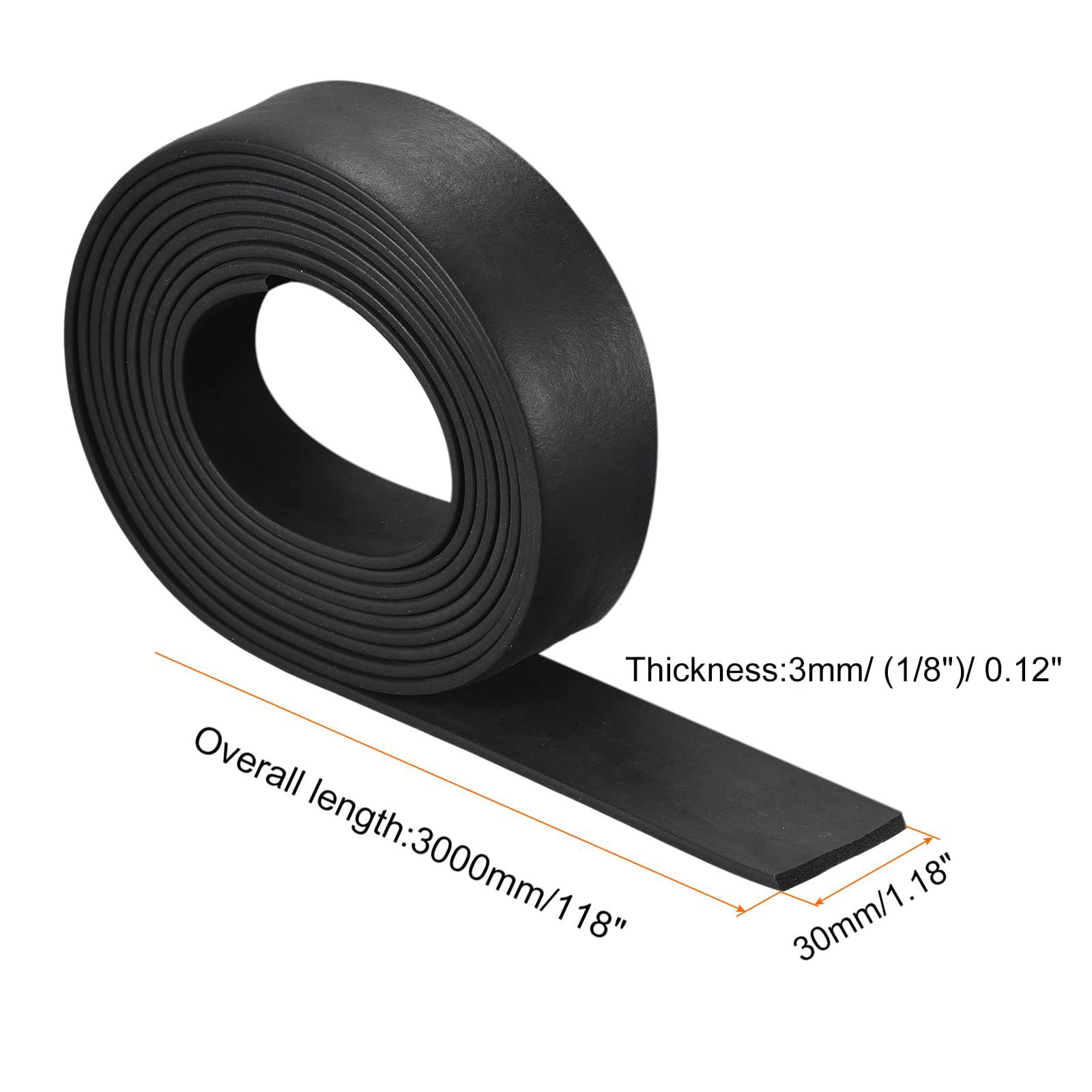 TOP-VIGOR EPDM Rubber Foam Strip 3mm (T) x 30mm (W) x 3000mm (L) - Image 2
