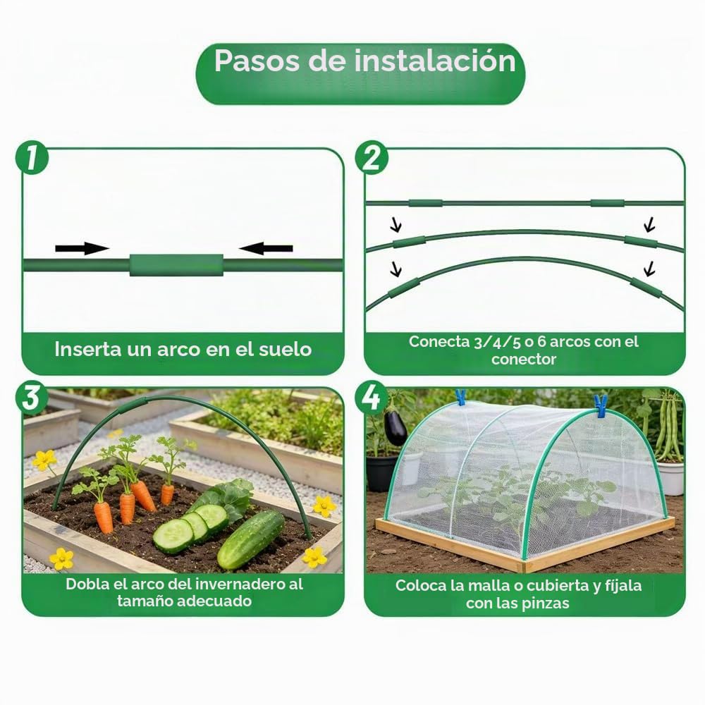 Arcos para Invernadero, 70 Piezas Aros De Invernadero para Tunel, Aros Invernadero Grandes, Neumáticos de Invernadero, Garden Tunnel, Túnel para Plantas, Aros De Invernadero para Cultivar Túneles