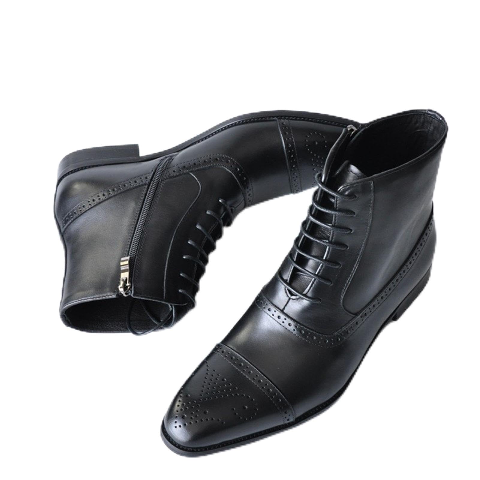 Stivaletti Uomo Pelle PU Brogue Scarpe Eleganti Lavoro Affari Casual